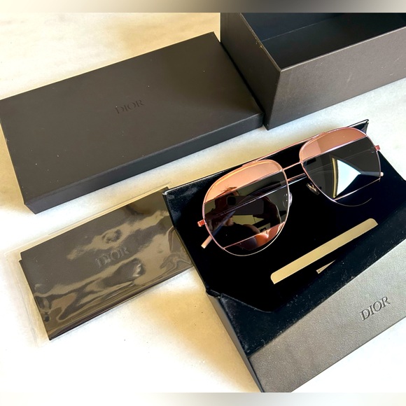 Dior Accessories - Christian Dior Series Split Blue/Pink Metal Aviator Sunglasses New in Box